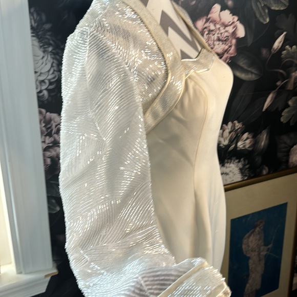 - Stephen Yearick silk column gown. Sequin Bolero. - Picture 2 of 15